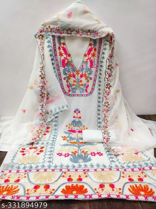Unstiched georgette dress material | georgette suits for women | embroiderdy work dress material