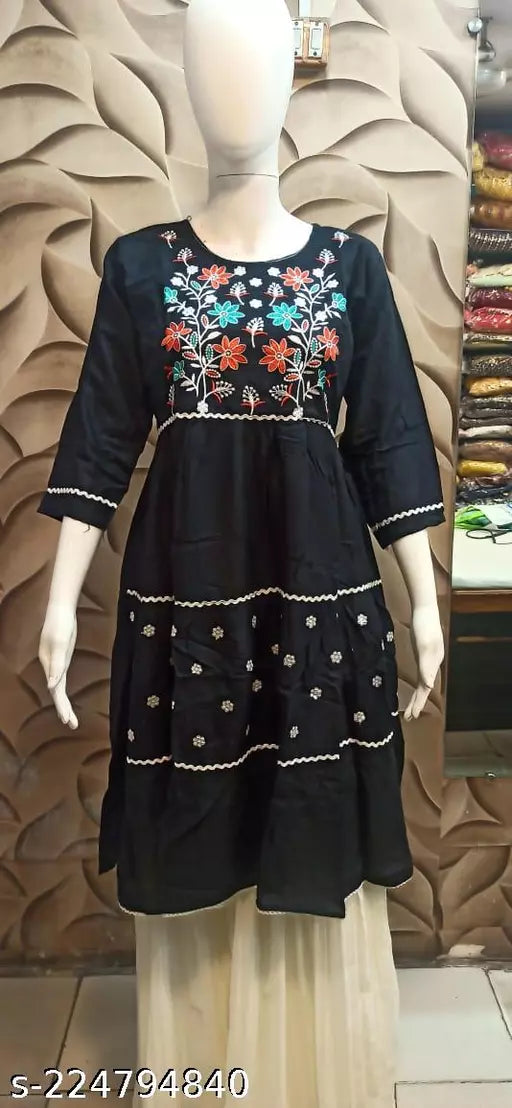 Woman Anarkali Long Round Kurta