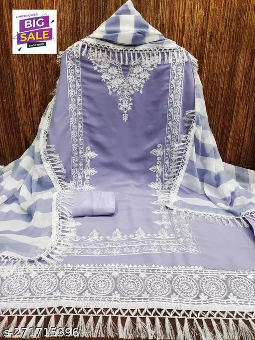 Fancy Women's Unstiched Patiala Georgette Suits With Beautifull Chainstich Work Rama Suit