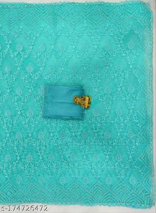 FANCY BEAUTIFUL EMBROIDERY NET SAREE