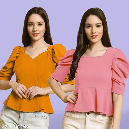 Clasic Casual Fashion Forward Women's Top - Pack of 2