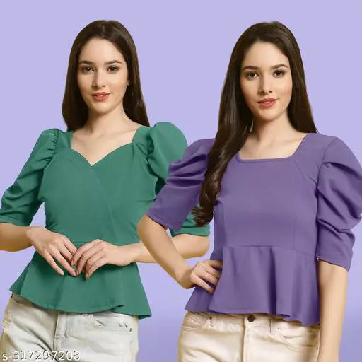 Clasic Casual Fashion Forward Women's Top - Pack of 2