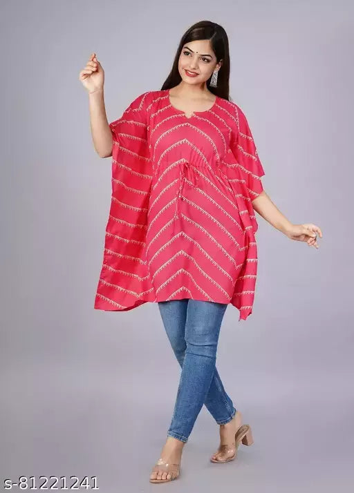 womens printed rayon kaftan trendy kaftan trendy top partywear top festival top