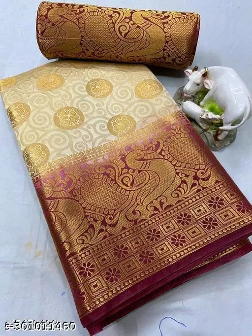 Morpich Fashion Nylon Banarasi Silk Saree