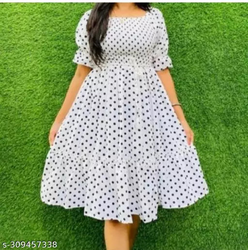 Polka dots dress white