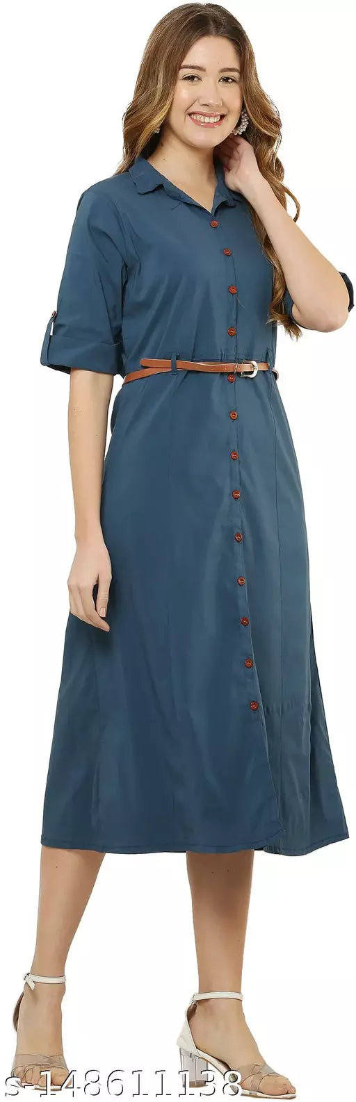 IT FASHION Women Fit and Flare Red Dress ()