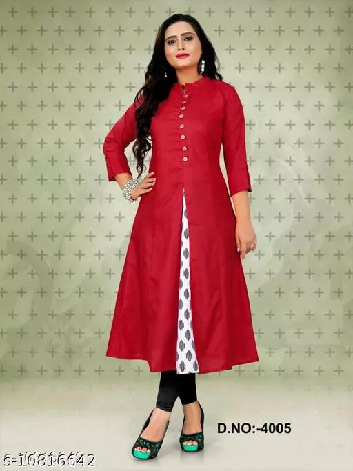 Women's Solid Cotton Kurti