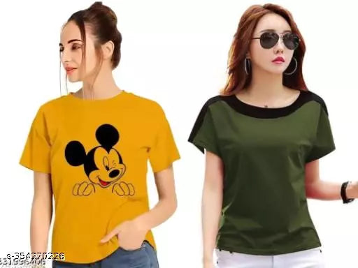 Pretty Graceful Women Tshirts (Pack of 2)
