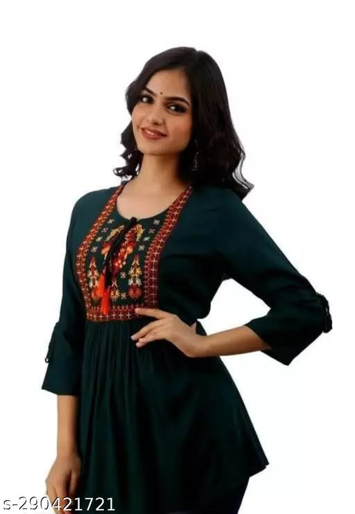 Rayon Embroidery Combo Girls Top