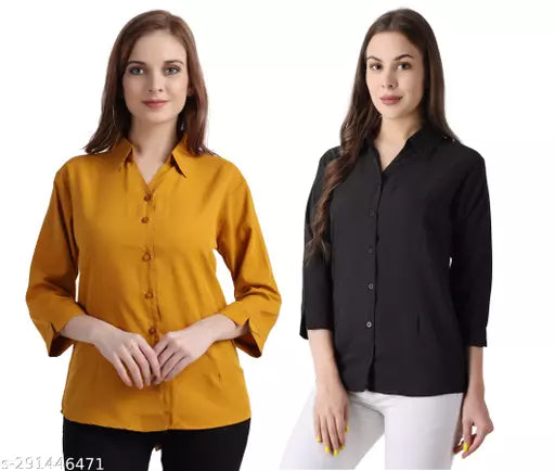 Fancy Retro Women Shirts (Pack of 2)