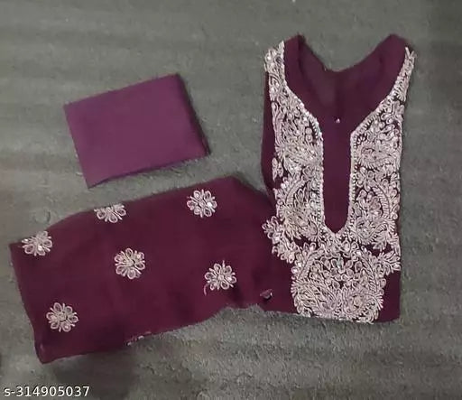 MIRROR WORK CHIKANKARI KURTI WITH INNER