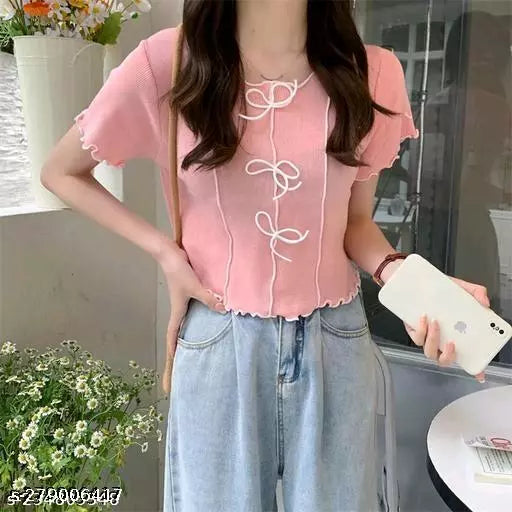 STYLISH KNITTERD 3 FRILL TOP