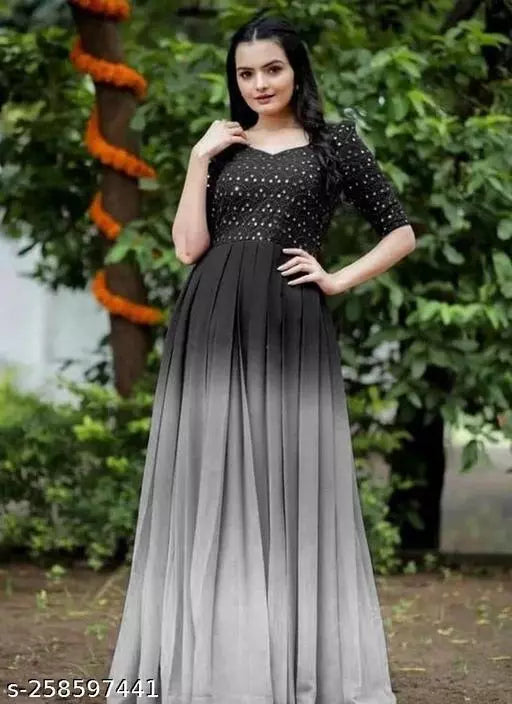 Embroidery Tie and Dye Maxi kurti Gown