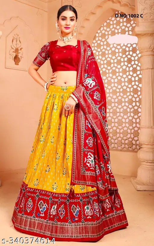 New Women's Yellow Party Wear Wedding Lehenga Choli Set with Dupatta Dress