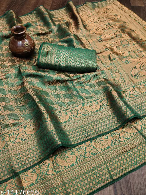 Banarasi Silk Copper Zari Sarees