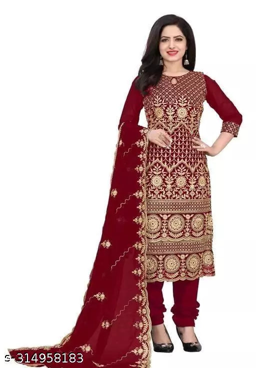 Women's Patiala Full Work Party Wear Unstiched Double Sequence Embroidered Work Plus Double Layer Multiwork Sequence Work Georgette Salwar Suit & Dress Materials