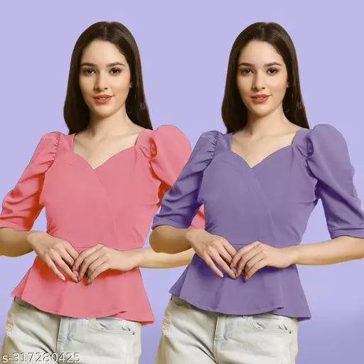 Classic Casual Fashion Forward Women's Tops - Pack of 2