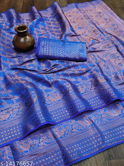 Banarasi Silk Copper Zari Sarees