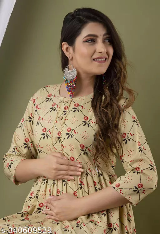 Mialo fashion maternity feeding kurtis for women with both side invisible zip.