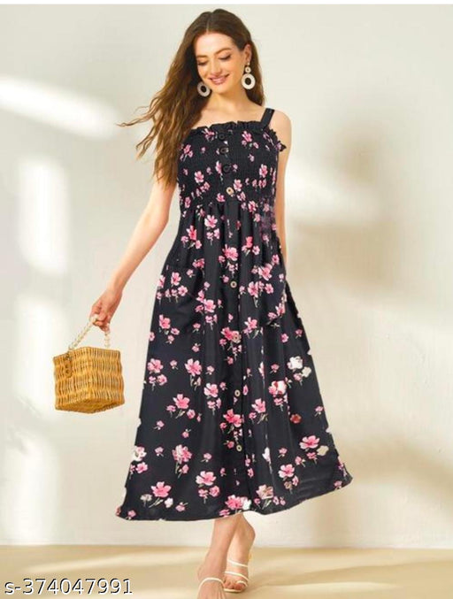 Black multicolour women dress