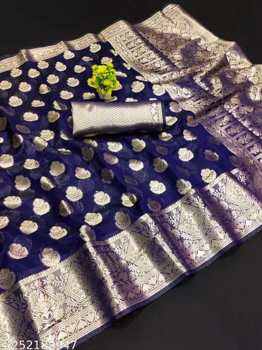 Morpich Fashion Top Dyed Organza Silk Saree