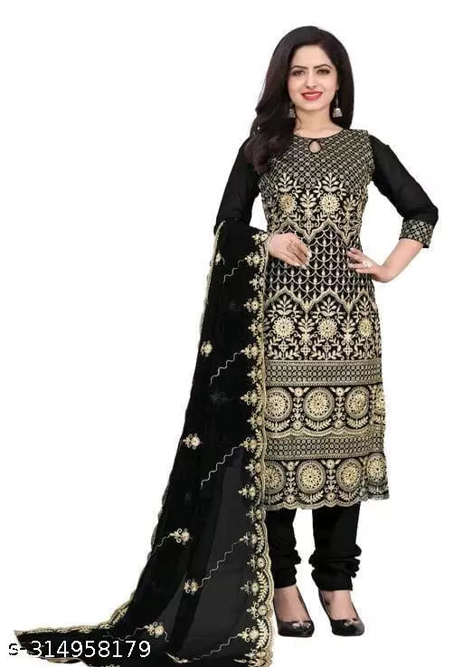 Women's Patiala Full Work Party Wear Unstiched Double Sequence Embroidered Work Plus Double Layer Multiwork Sequence Work Georgette Salwar Suit & Dress Materials