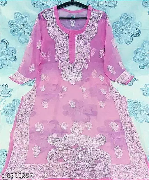 Women's Chikankari Black Georgette Kurti