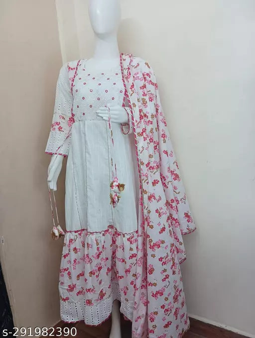 Party Wear Designer Dress With Dupatta For Girls
