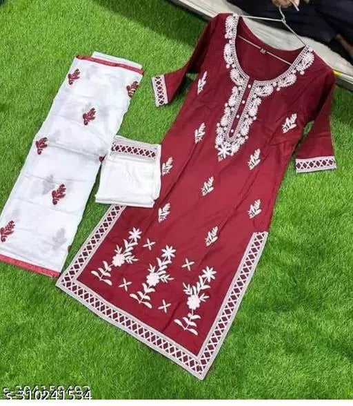 BEST FULL EMBROIDERY WORK KURTA PANT WITH DUPATTA