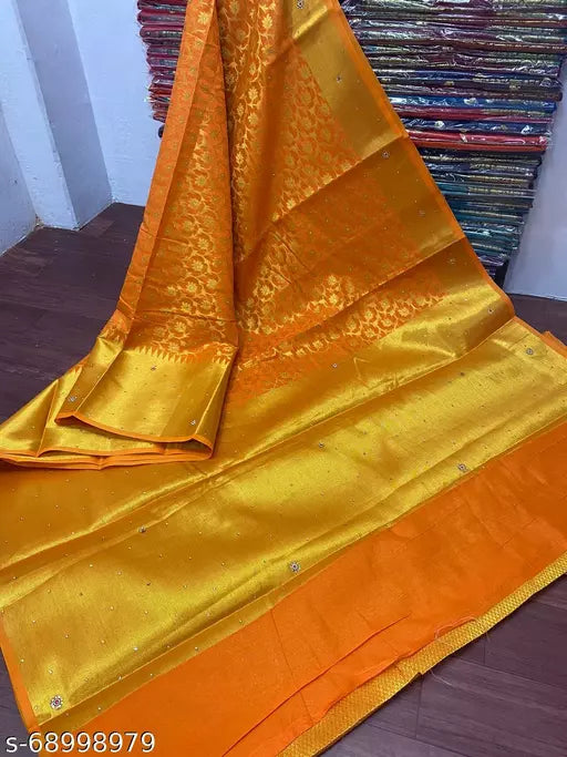 Banarasi Silk Saree With Stone Work