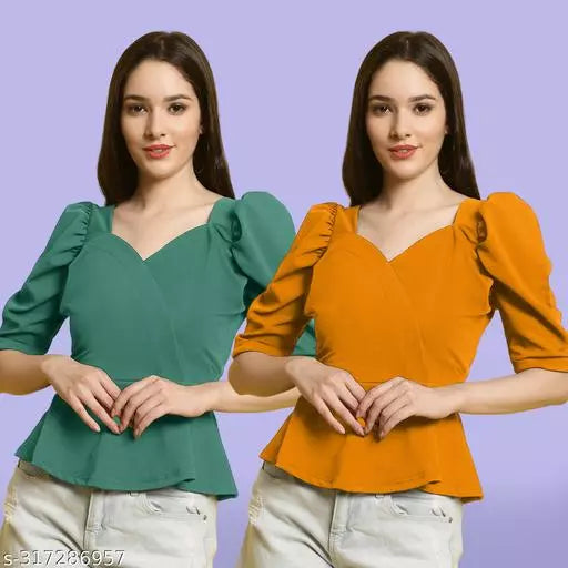 Clasic Casual Fashion Forward Women's Top - Pack of 2