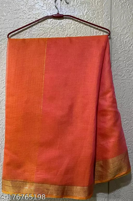 SOFT COTTON GOLDEN LACE SAREE