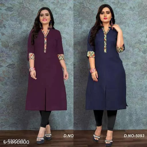 Women's Solid Cotton Kurti