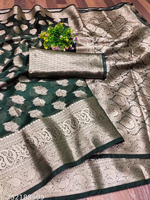 Morpich Fashion Top Dyed Organza Silk Saree