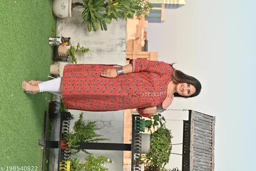 Swasti Women Plus Size Printed Floral Print Pure Cotton Straight Kurta