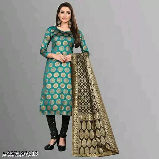 SUIT+BLACK SARKARI-BLACK BUTTI-RAMA GOLA TOP