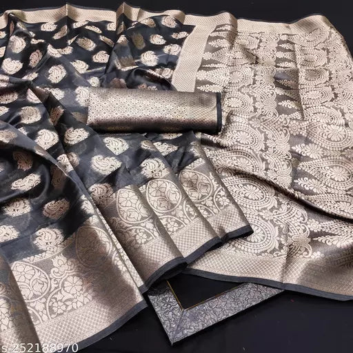 Morpich Fashion Top Dyed Organza Silk Saree