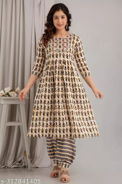 Nyra cut kurta with afghani pant