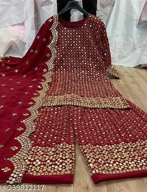 Aagyeyi Sensational Salwar Suits & Dress Materials Georgette 9mm Heavy sequence Work Wear Suit Like Party Wear Garara suit