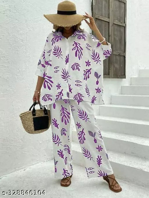 Stylish Kaftan Style Co-ord Set with Palazzo Pants