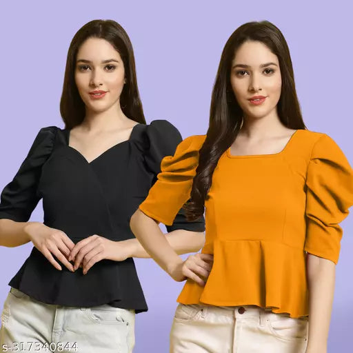 Clasic Casual Fashion Forward Women's Top - Pack of 2