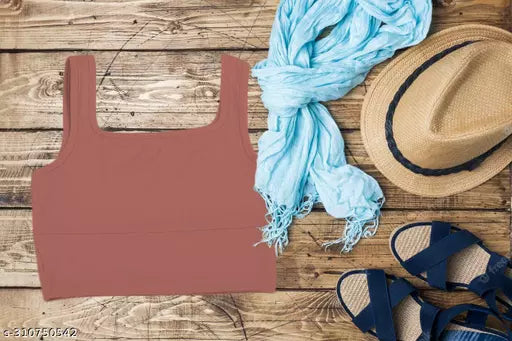 Women's Solid Cotton Rib Knit Crop Tank Top