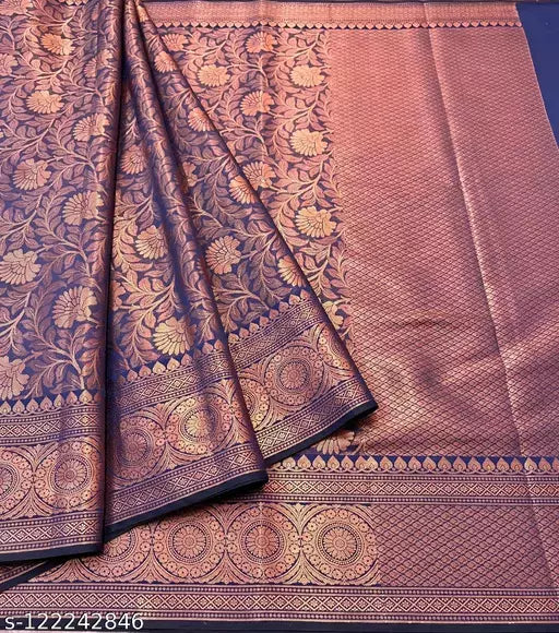 Copper Zari Soft Silk Saree