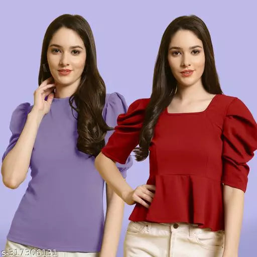 Clasic Casual Fashion Forward Women's Top - Pack of 2