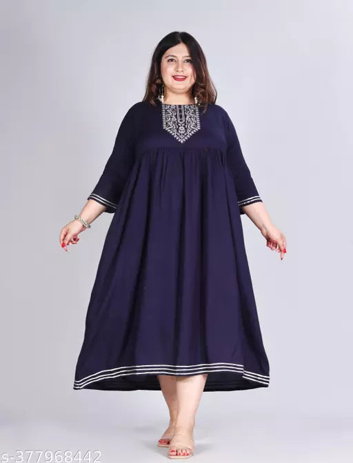 Fashion Zest Rayon Blue Color Gown