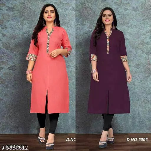 Women Cotton Solid Kurti