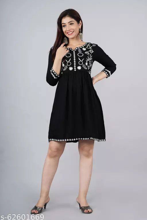 Shree Ganesh Fashion Presents Red Colored Embrodered 3/4 Sleeves wonderful Dress for Women