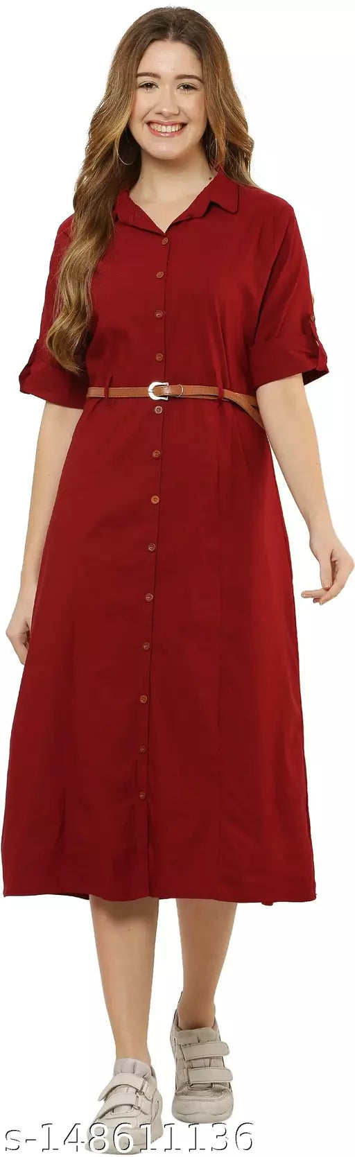 IT FASHION Women Fit and Flare Black Dress ()