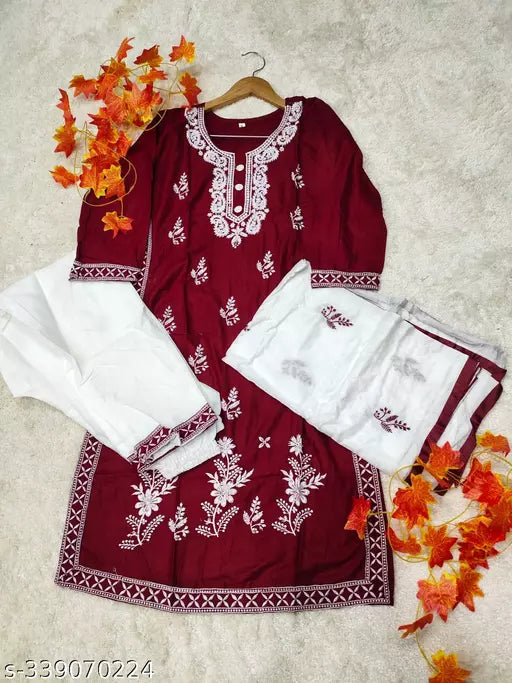 BEST EMBROIDERY KURTA PANT WITH DUPATTA