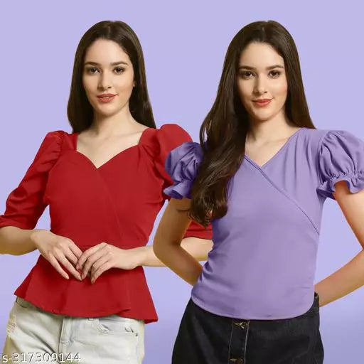 Clasic Casual Fashion Forward Women's Tops - Pack of 2